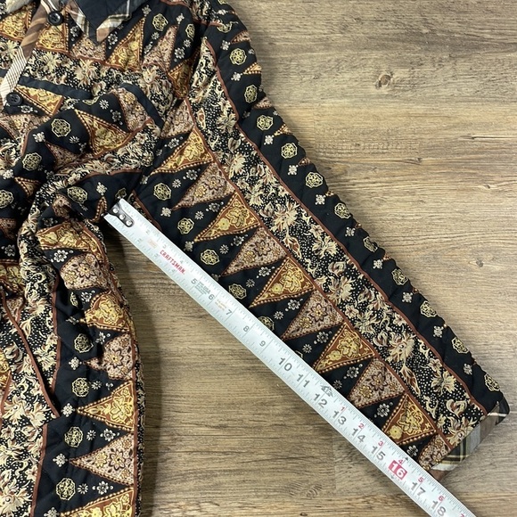 Vintage Koos of Course Women’s Quilted Reversible Black Tan Silk Jacket, size 2X - Picture 8 of 14